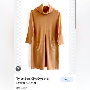 Tyler Boe classic Kim Cowl Neck Dress.  Camel, Sz Small